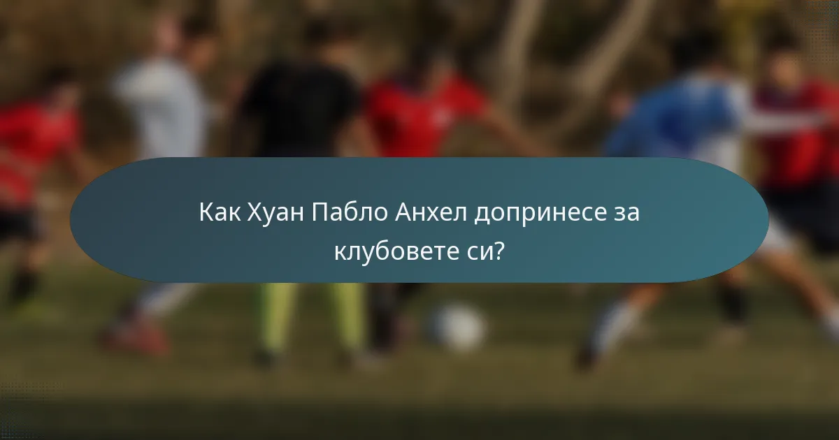 Как Хуан Пабло Анхел допринесе за клубовете си?