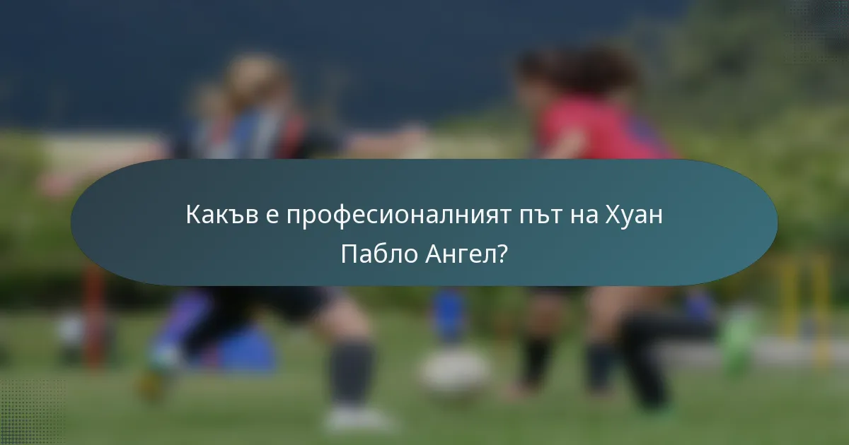 Какъв е професионалният път на Хуан Пабло Ангел?