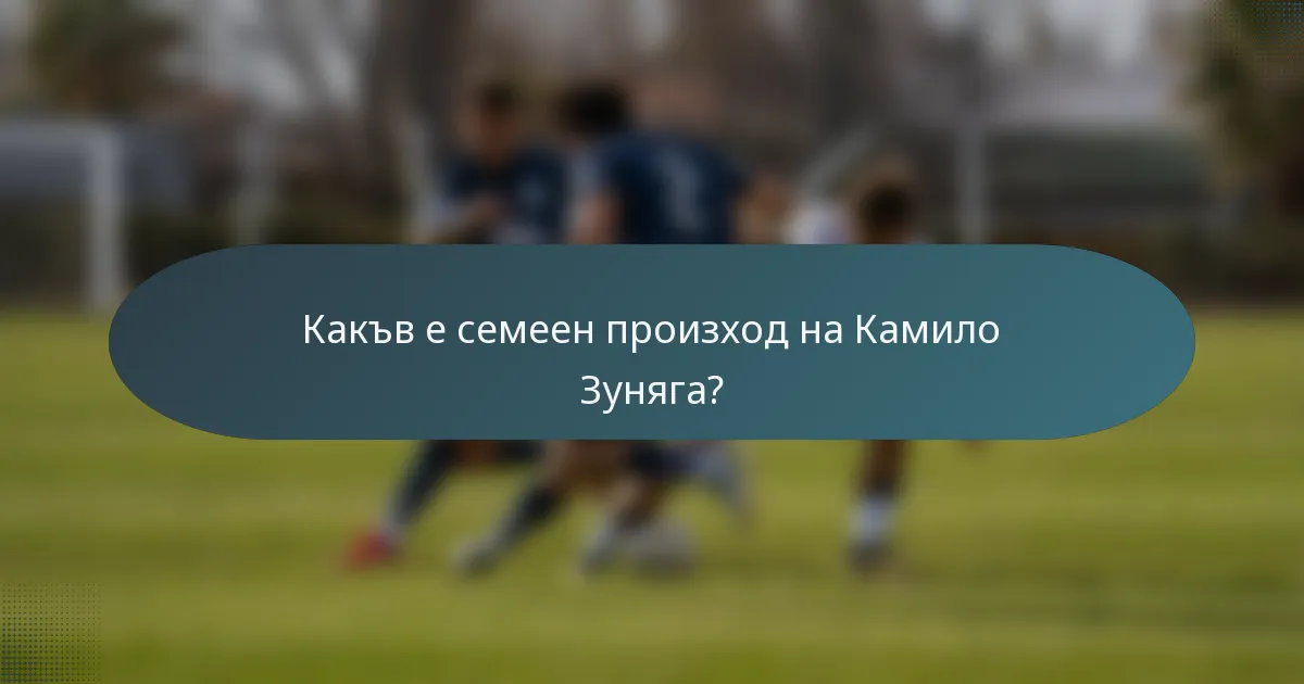 Какъв е семеен произход на Камило Зуняга?