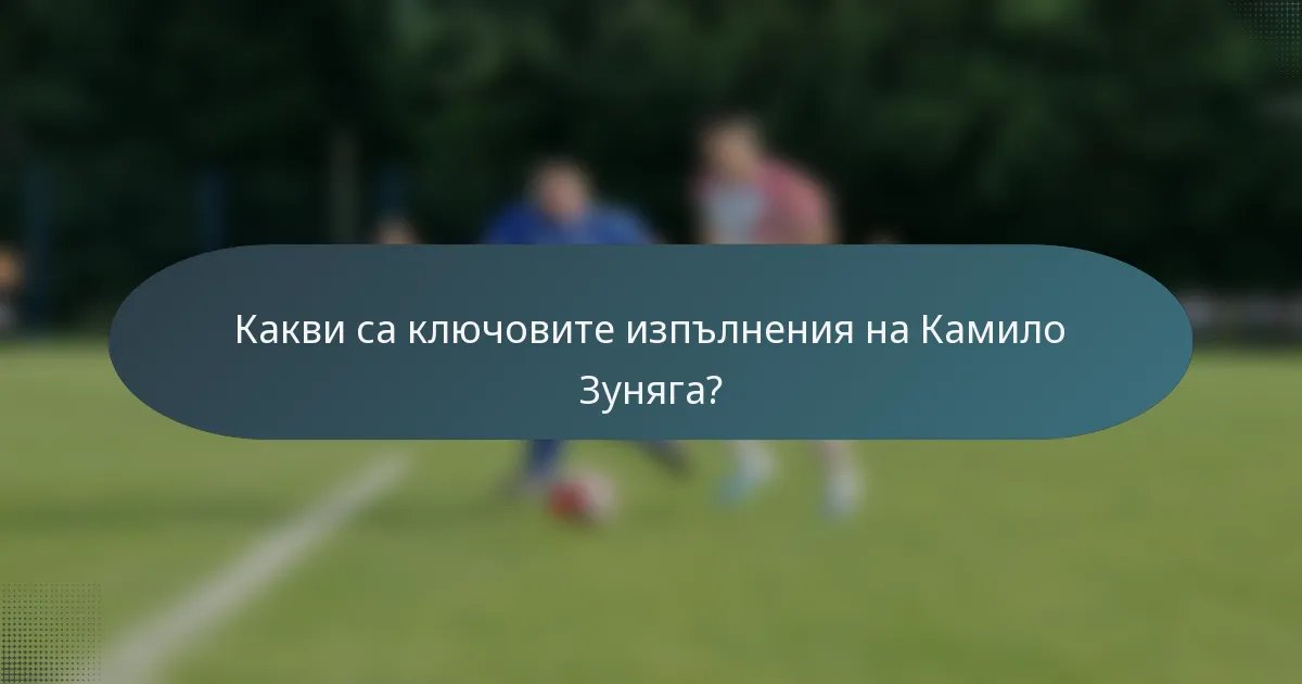 Какви са ключовите изпълнения на Камило Зуняга?