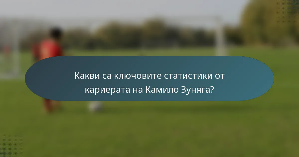 Какви са ключовите статистики от кариерата на Камило Зуняга?