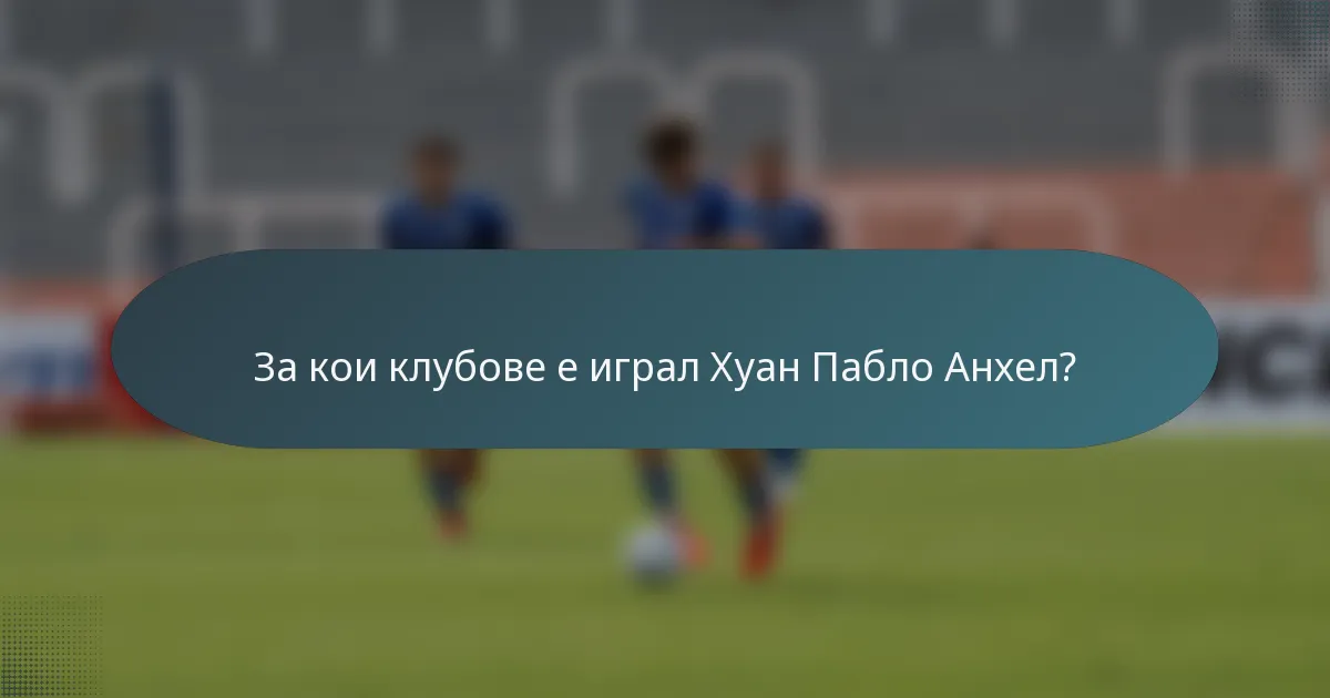 За кои клубове е играл Хуан Пабло Анхел?